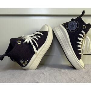 Converse Move Platform High Shoes Blue w/ Lilac Canvas Casual (Women's 7)